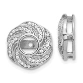 14k White Gold 1/4 carat Lab Grown Diamond VS/SI+ G+ with 4.5 mm Swirl Earring Jacket